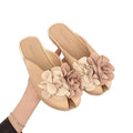 Baotou half slippers for women outwear2025 spring and summer new arrivalfashion flower fairy style with skirt flats sandals