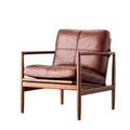 Scandinavian solid wood leather hank chair italian normcore sofa living room chair balcony lazy down single sofa chair
