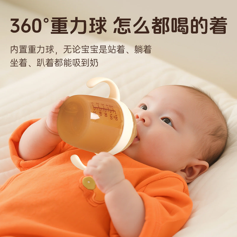 breast milk solid feeling all silicone feeding bottle nano silver weaning artifact baby anti-flatulence feeding bottle 150ml