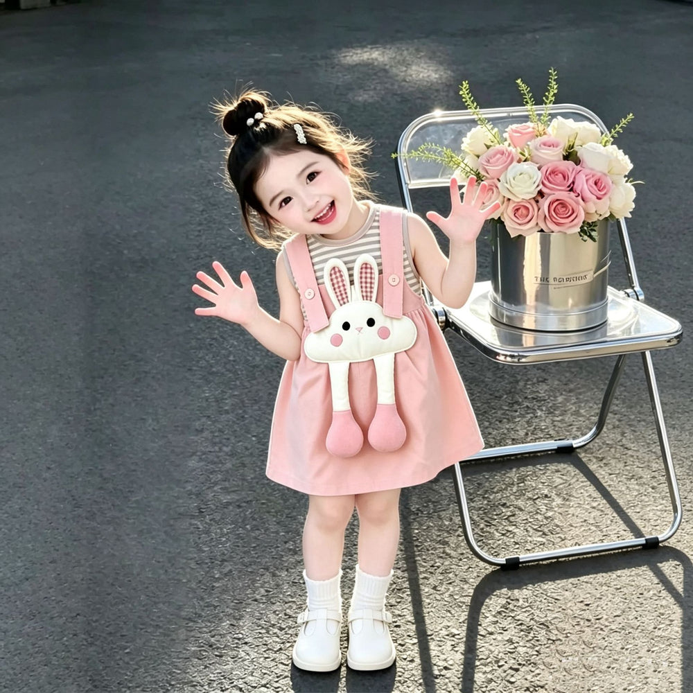 Toddler suitsummer summer clothing new arrivalfashionable baby overalls two-piece set clothes casual super cute