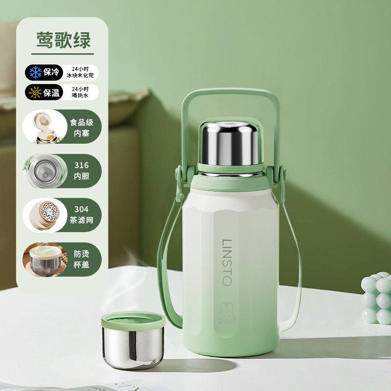 New arrival diamond-shaped portable thermos kettle large-capacity water cup 316 outdoor stainless steel portable men's and women's home campus