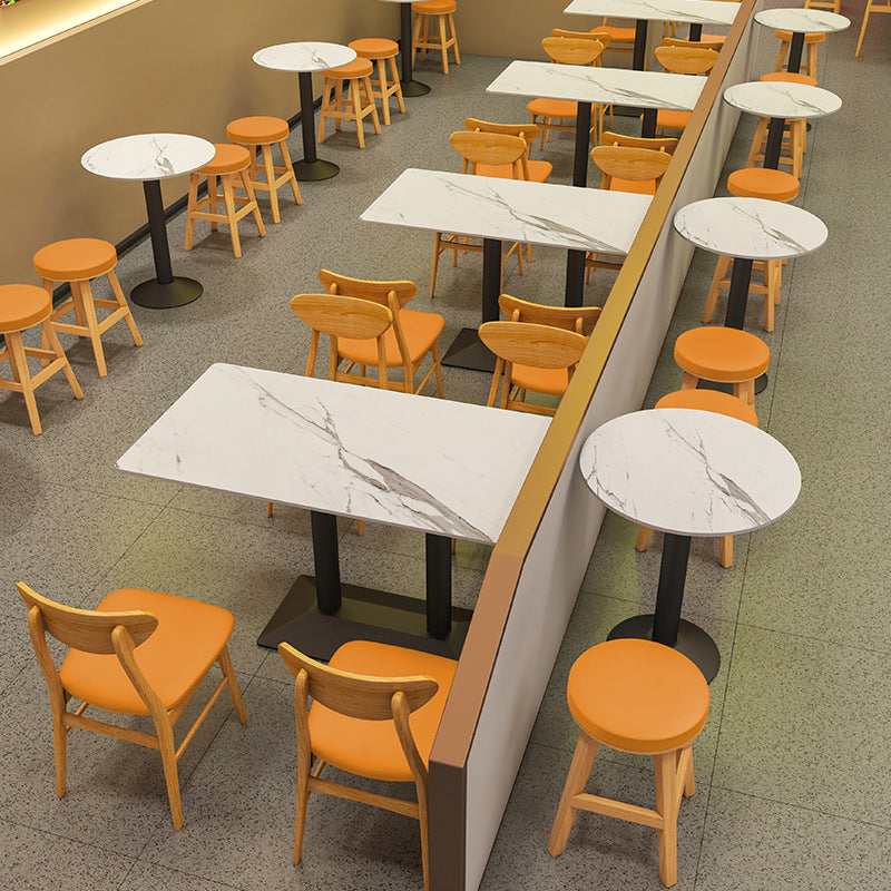 Commercial slate dining table simple outdoor table bar milk tea fast food restaurant canteen rectangular table apartment negotiation table and chair