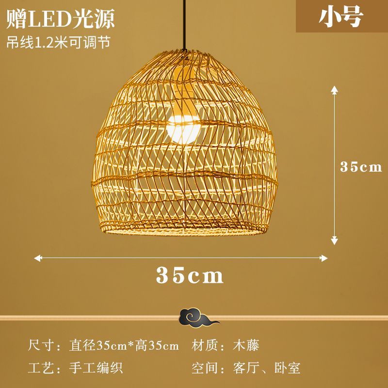 Straw hat chandelier southeast asian rattan creative bamboo art restaurant wedding store hotel b&b lampshade bamboo woven decorative chandelier