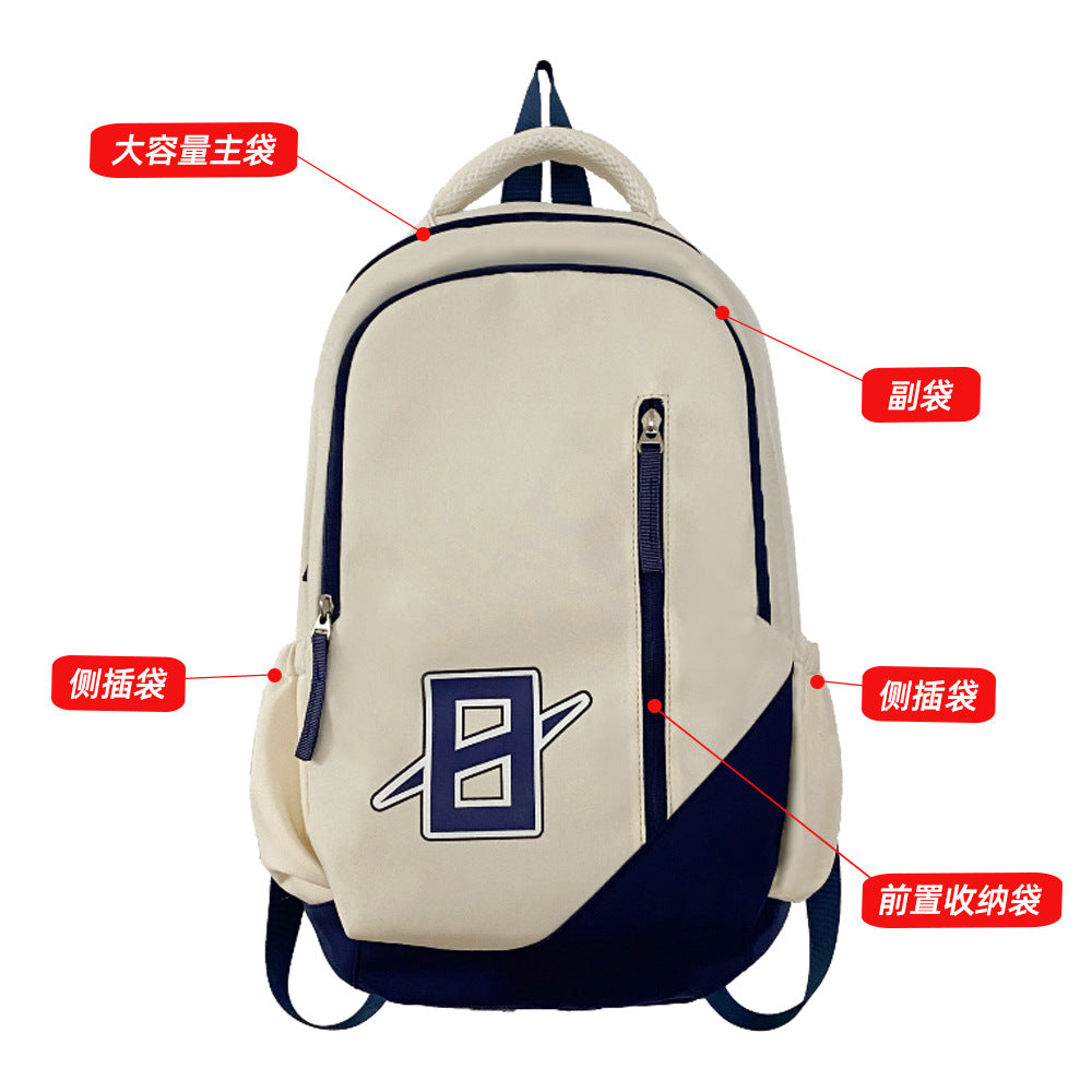 New male and female school bags, backpacks, waterproof and wear-resistant large-capacity fashion casual backpacks, printed logo wholesale