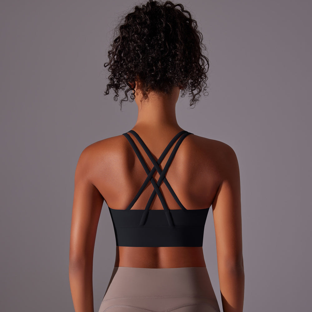 Processing personalized brushed cross back shockproof push-up sports intimates cloud-like yoga sports bra fitness tops