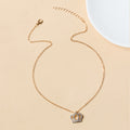 Wholesale crown necklace - european and american fashion diamond-encrusted choker - unique alloy gold-plated light luxury high-end sweater necklace for women