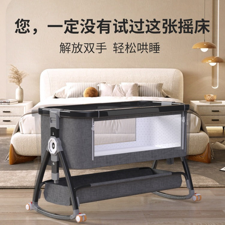 Aluminum alloy baby crib - portable, foldable, multi-functional bassinet - newborn splice bed