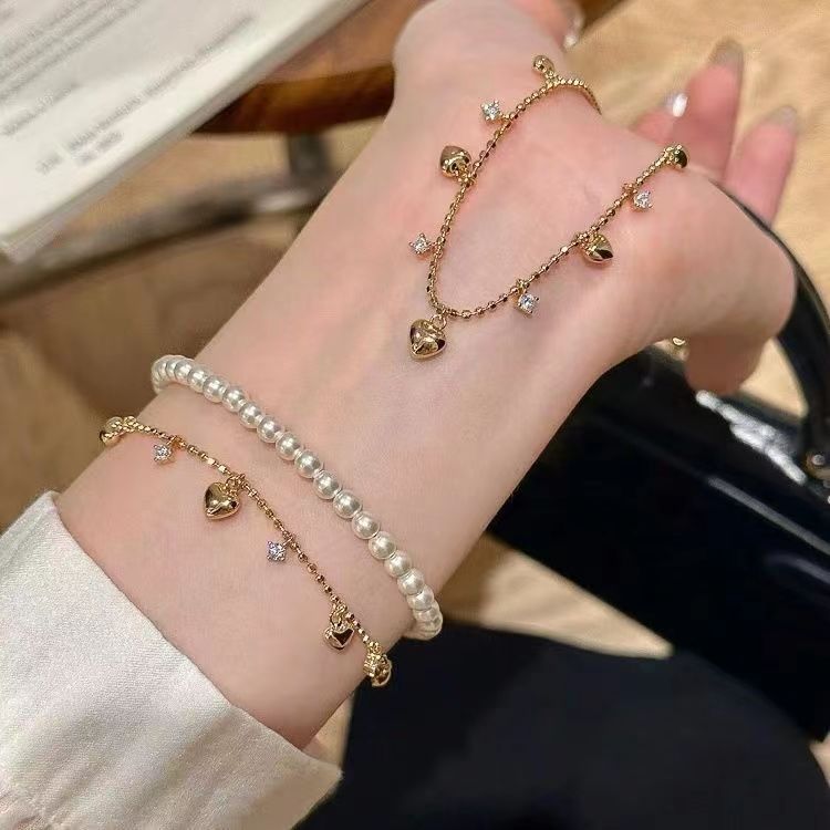 Heart-shaped tassel zircon bracelet - 2024 new arrival: lightweight luxury, unique, exquisite, and high-end jewelry for women