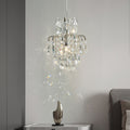 French retro cream white crystal teardrop mini pendant light - cream style for bedroom, bedside, entryway, bay window, and homestay