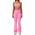 nude yoga suit cut out beautiful back yoga suit women's high waist belly wrap tight running fitness suit 2030