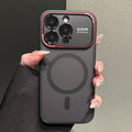 Lycra matte skin feel magnetic compatible iphone 17 case, iphone 16, iphone 15 large window premium protective cover