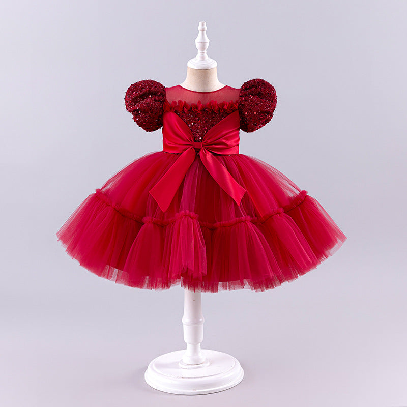 Christmas baby dress 1st birthday dress baby sequin prom costume birthday tutu princess dress