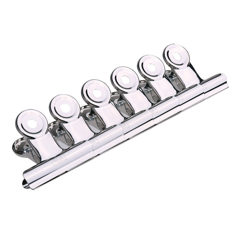 Deli 9524 ticket clip 38mm round iron ticket clip, stainless steel ticket clip, small clip 6pcs/bag