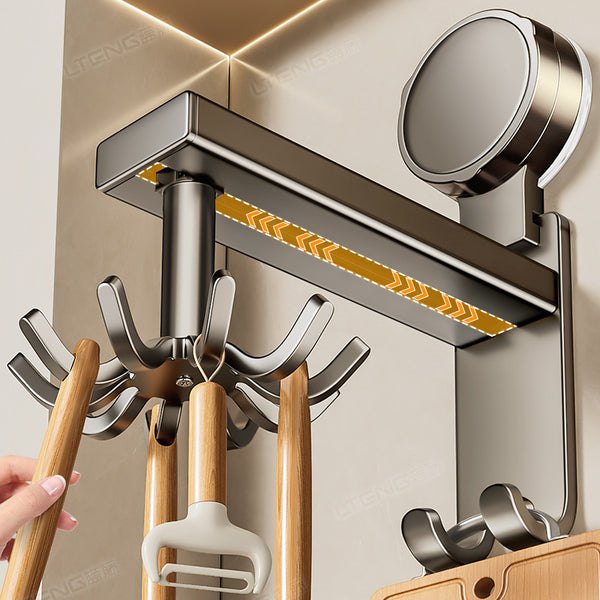 Powerful suction cup, kitchen, rotating hook, rack, nail-free wall-mounted hanger, spatula, spoon, kitchen utensils, storage artifact
