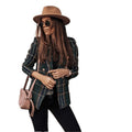 Independent station new arrival fall and winterlong sleeves double-breasted suit collar printing small outwear women's clothing