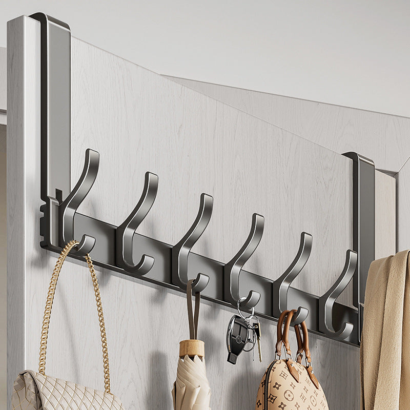 Over-the-door hook - no drilling required, universal for bedroom & bathroom, space aluminum, extra wide, heavy-duty, rustproof, multi-purpose storage