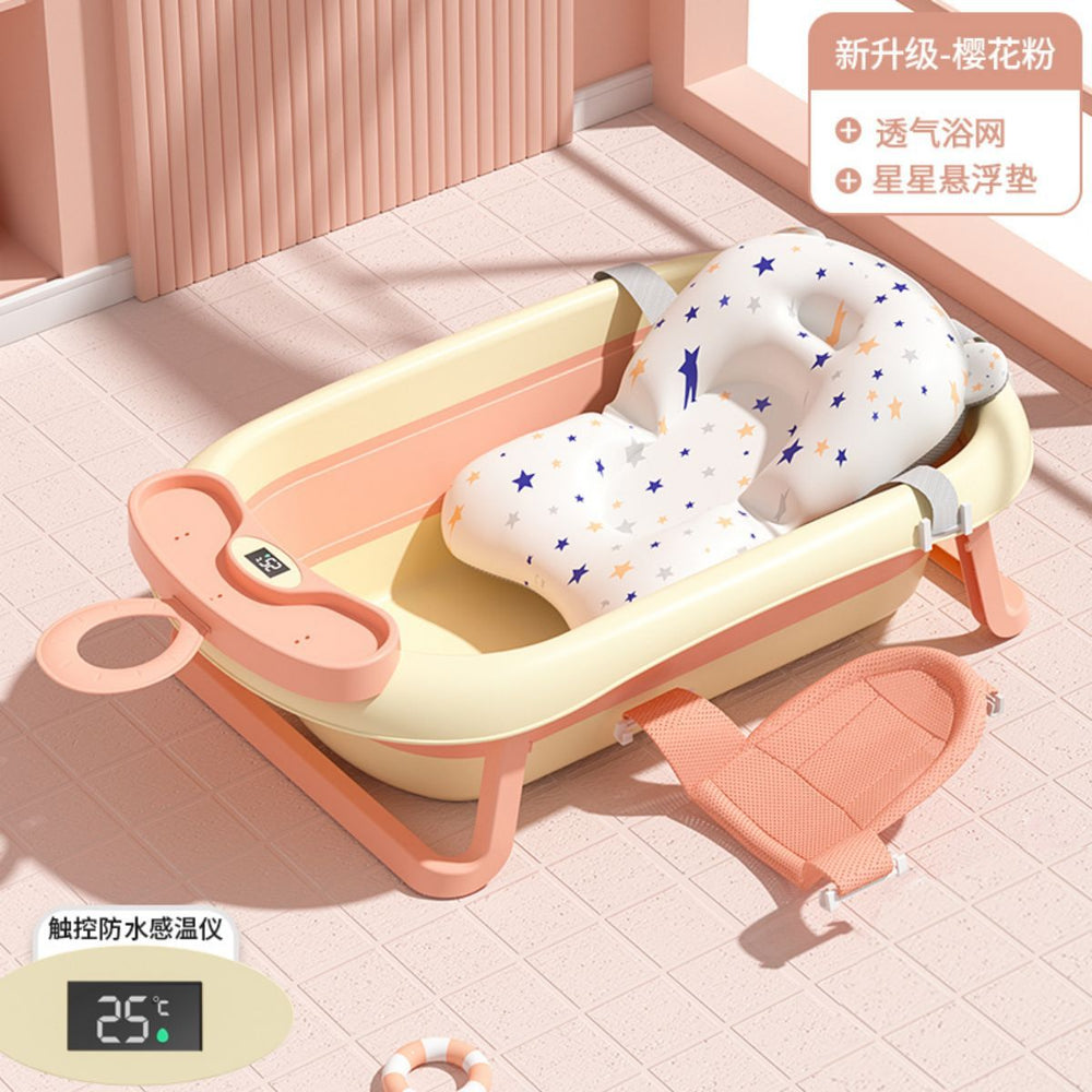 Baby temperature-sensitive bathtub, foldable baby bathtub, newborn infant bath bucket, toddler sit-up bathtub