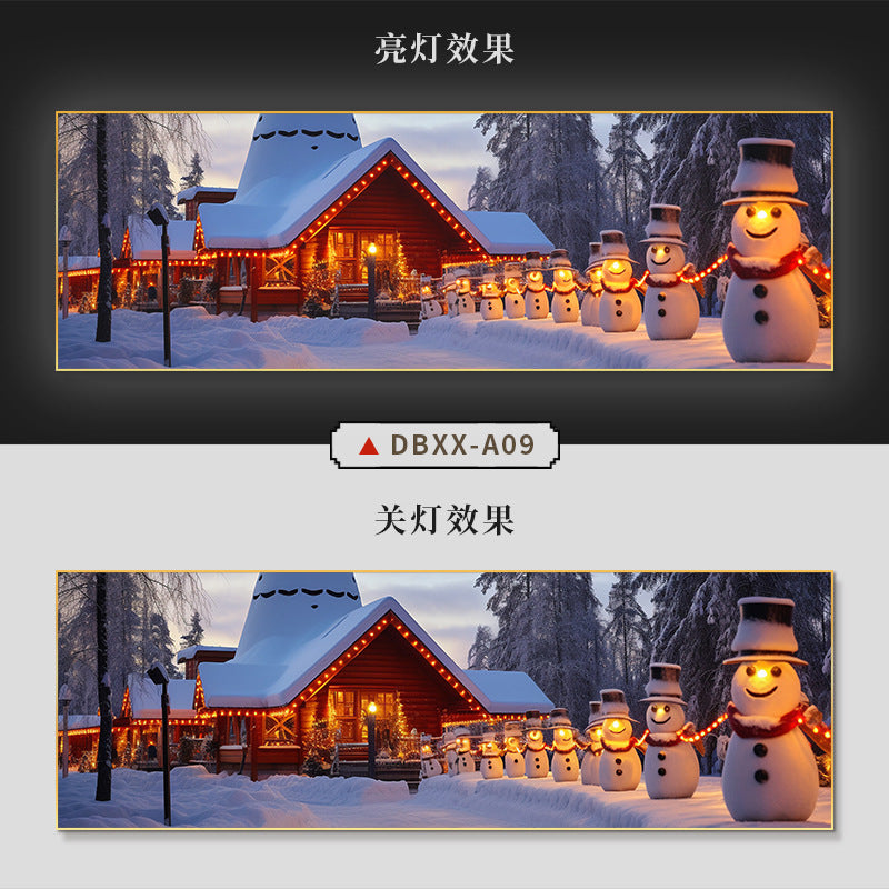 Farmyard Northeast Snow Scene Decorative Painting Rural Folk Scenery Wall Painting Iron Pot Stew Restaurant Light Box Hotel Hanging Painting