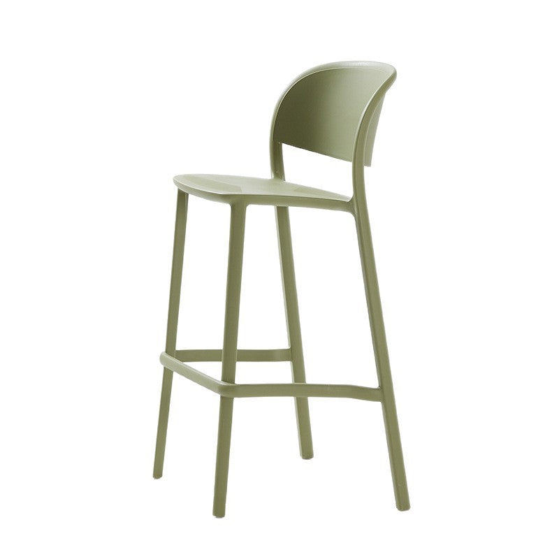 Scandinavian modern casual backrest high chair bar chair stackable outdoor cafe table stool bar chair island chair