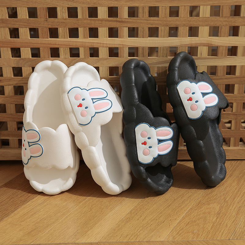 Cute rabbit slippers women's summer stomping on shit soft thick sole girl heart non-slip home bath student dormitory sandals women