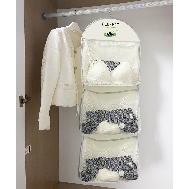 Socks storage hanging bag dormitory wardrobe underwear hanging bag hanging mesh pocket door storage finishing storage bag