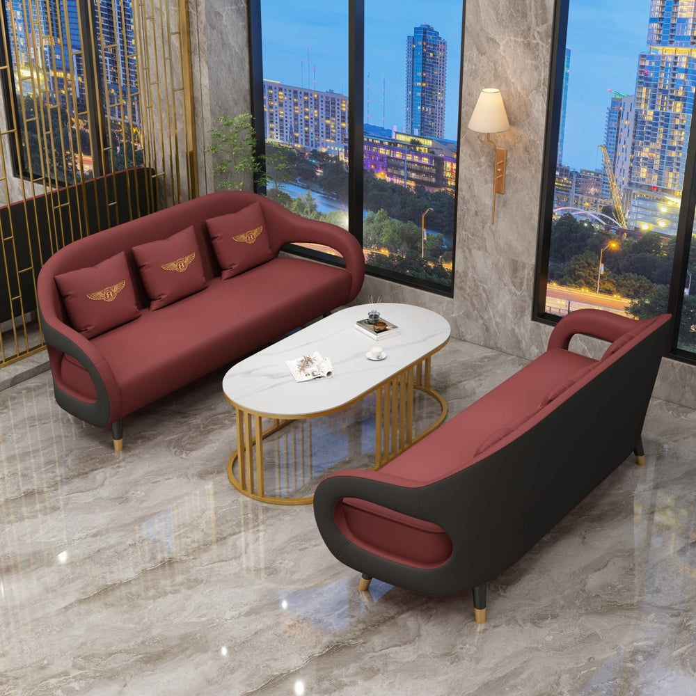 Italian minimalist curved office sofa set - modern, simple business reception, negotiation table and chairs for sales centers