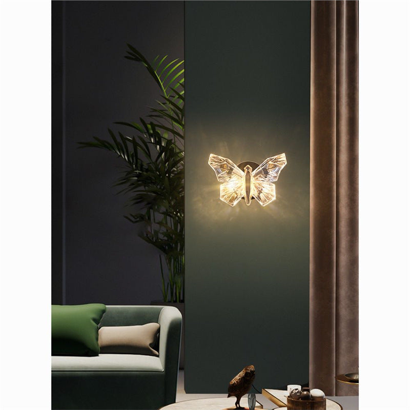 Kids' room bedside wall lamp -  new designer butterfly stairway aisle decorative light for girls' bedroom