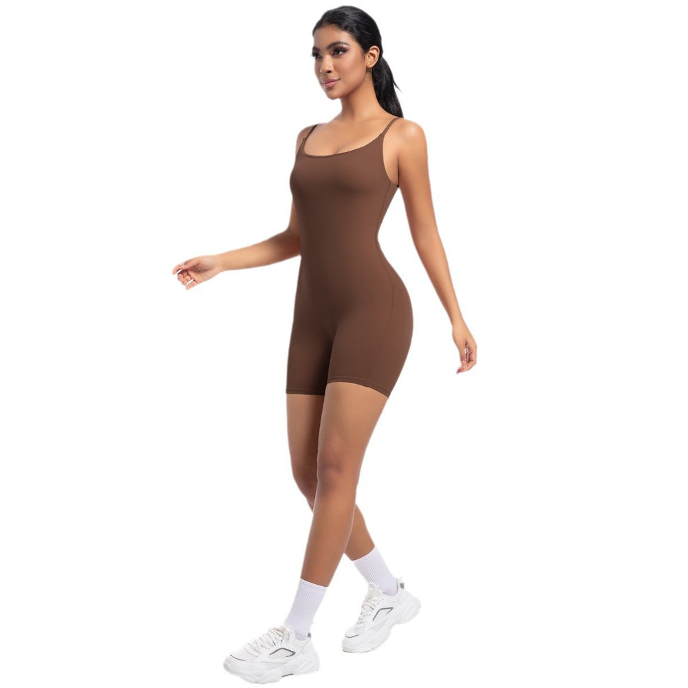 Fashion cross-border new arrival nude yoga sling jumpsuit dance running fitness sports one-piece tight yoga clothes