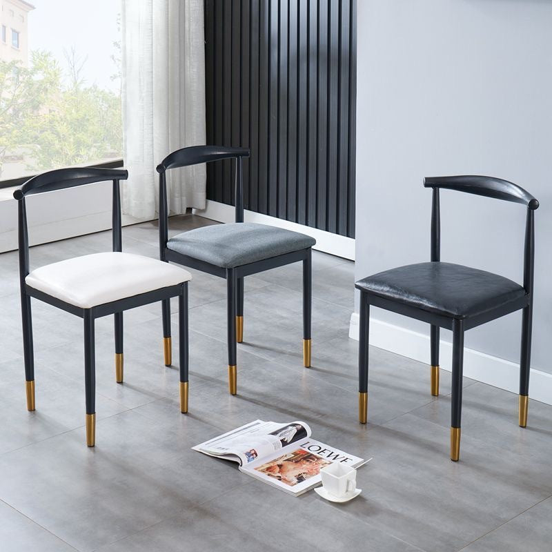 For home dining chair scandinaviancasual modern iron horn chair casual study stool imitation solid wood dining commercial back chair
