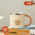 304 stainless steel mug with lid, double-walled, stylish coffee cup for women, office use, and home drinking