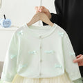 Girls' air conditioning cover-up,  new summer lightweight sun protection cardigan, stylish children's open front outerwear, princess dress set