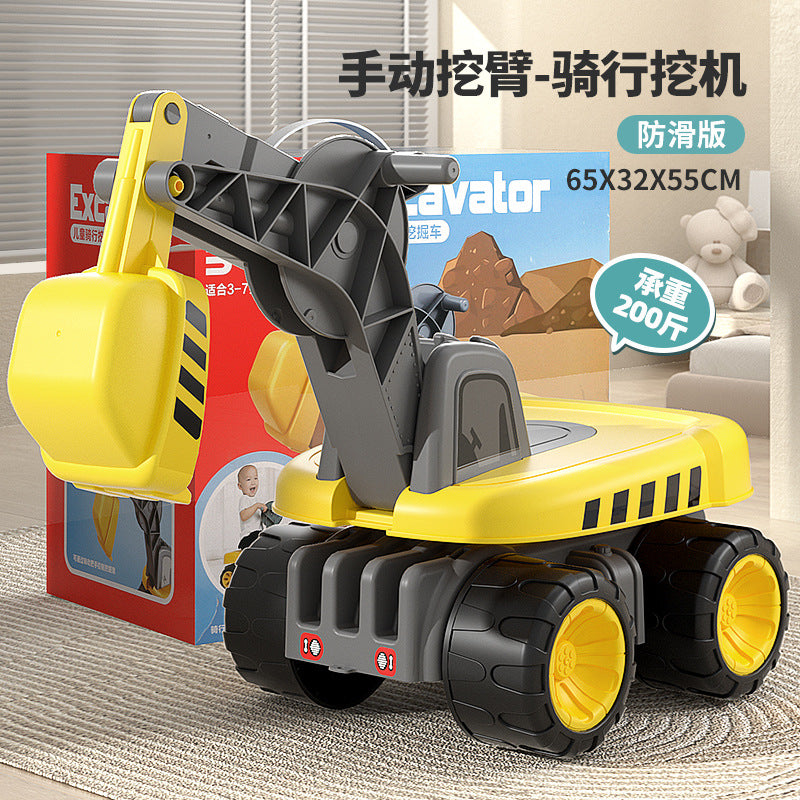 Large excavator kids toy car can seat people remote control engineering vehicle hook push excavator boy gift beach toy