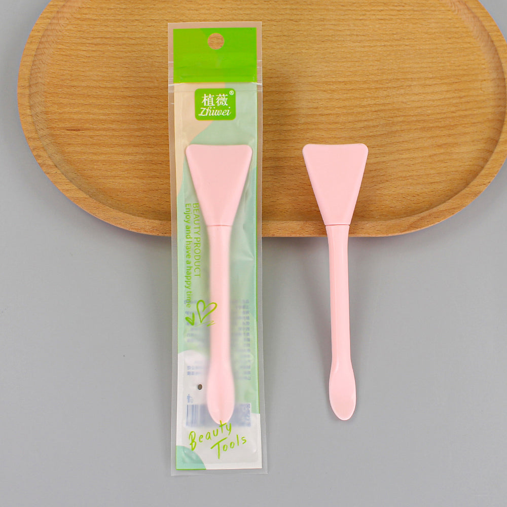 Zhiwei beauty salon diy facial mask brush with scoop silicone brush double-ended dual-purpose spa care tool for applying mud mask