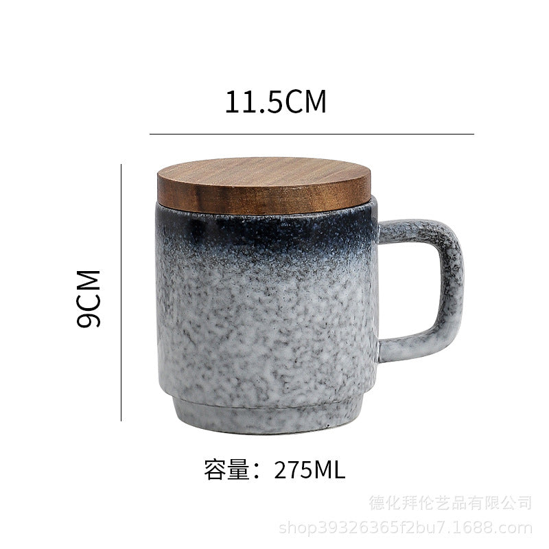 Mug nordic style gridscasual ceramic water cup large with lid coffee cup spoon creative milk cup wholesale