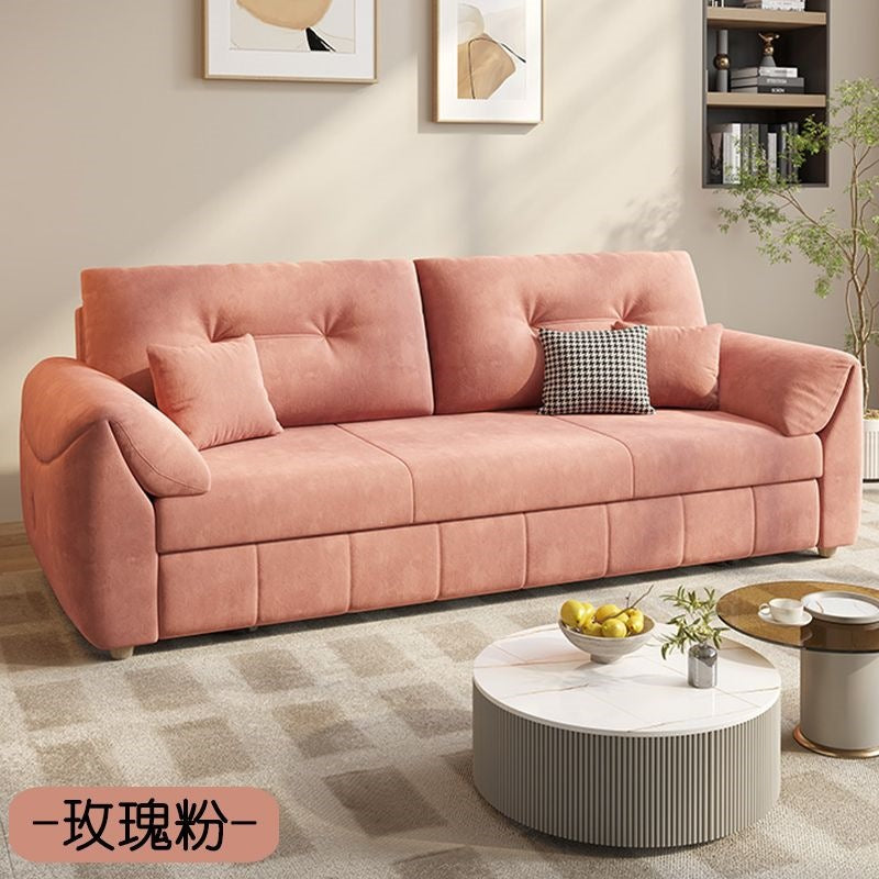 Detachable and washable velvet sofa bed, dual-purpose, foldable, integrated small apartment, cream style, storage, single and double, special price function