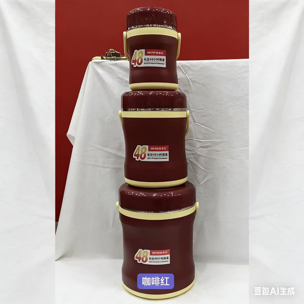 3pcs new food warmer export cross-border export hot-selling thermal pot 3-piece set 3l 6.5l12l