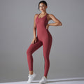 fashion butt lifting yoga clothes, quick-drying tight running sports cross-back, no embarrassing line fitness jumpsuit