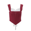 Ins european and american clothing  summernew arrivalfrench palace hot girl tie backasymmetricalclassy sense vest tops