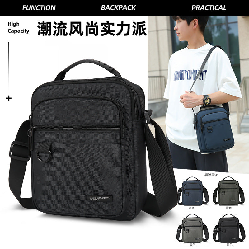 Men's bag 2024 new large-capacity multi-compartment shoulder bag business commute simple messenger bag fashion bag wholesale