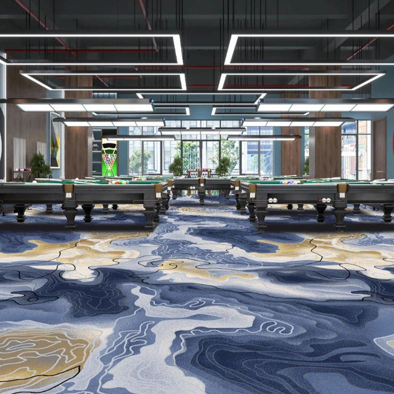 Custom billiard hall carpet - full coverage, printed design, large area, hotel & commercial billiard room nylon fire-retardant b1 carpet