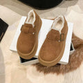 Thick sole buckle fleece-linedheattech birkenstock shoes low ankle snow boots 2025winternew arrivalwaterproof short boots non-slip cotton shoes
