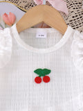 Kids clothing  cross-border new arrivalfashion spring & fallgirl white vest + red pants children's clothing