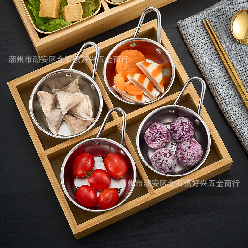 Creative nine-square grid tableware commercial hot pot restaurant barbecue restaurant beef vegetable platter bamboo tray divided grid dinner plate