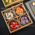 Creative nine-square grid tableware commercial hot pot restaurant barbecue restaurant beef vegetable platter bamboo tray divided grid dinner plate