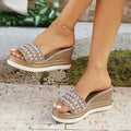 summer new arrival: women's wedge heel slippers for cross-border e-commerce. plus sizes available. 0.67cm heel height difference. wholesale options available. dropshipping to  and