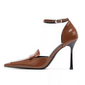 Yangshulin small square toe brown high heels women's stiletto heels 2026new arrivalelegant side empty flats women's shoes high heel sandals