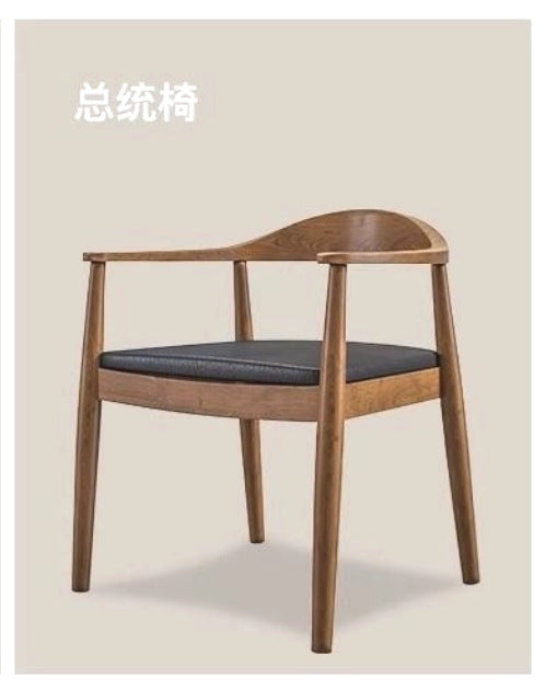 All solid wood conference table log large board long desk American desk boss meeting guests simple reading table and chairs