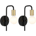 Nordic light luxury u-shaped curved rod wall lamp frosted round glass single head bedside modern bedroom entrance minimalist