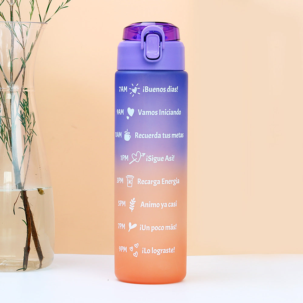 Factory customized sports water bottle portable tumbler fitness plastic water jug large capacity drop-proof cross-border straw cup