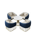 One table and four chairs [navy blue]